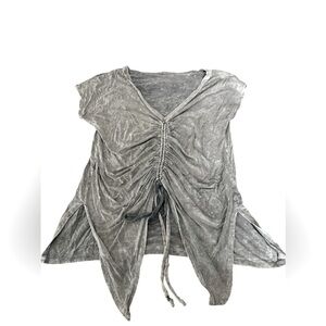 143 Story by Line up super cute soft lightweight gray washed out look top szM